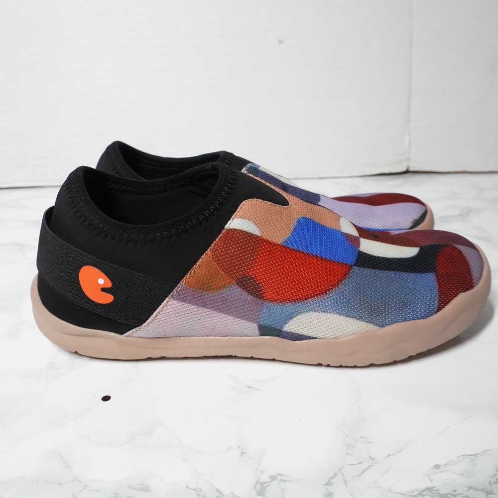 UIN Womens Abstract Geometric Mesh Slip On Travel Sneakers Multicolor Size 6.5 - Picture 3 of 8